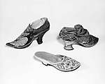 Mules, silk, linen, leather, European